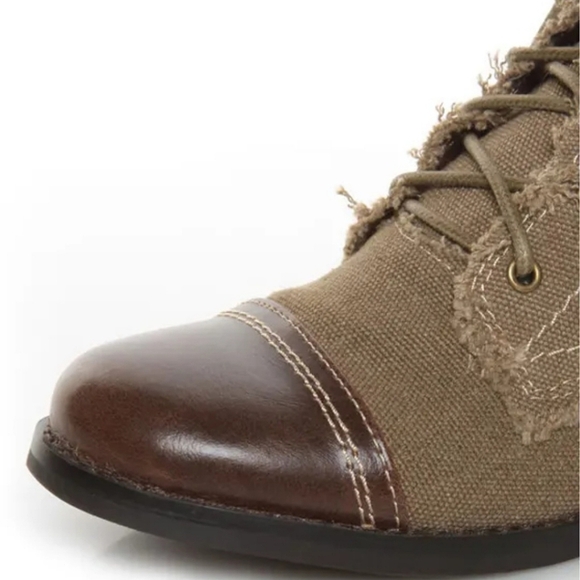 Sbicca Allman Vintage Collection Brown Two-Tone Lace-Up Ankle Boots - Picture 5 of 9